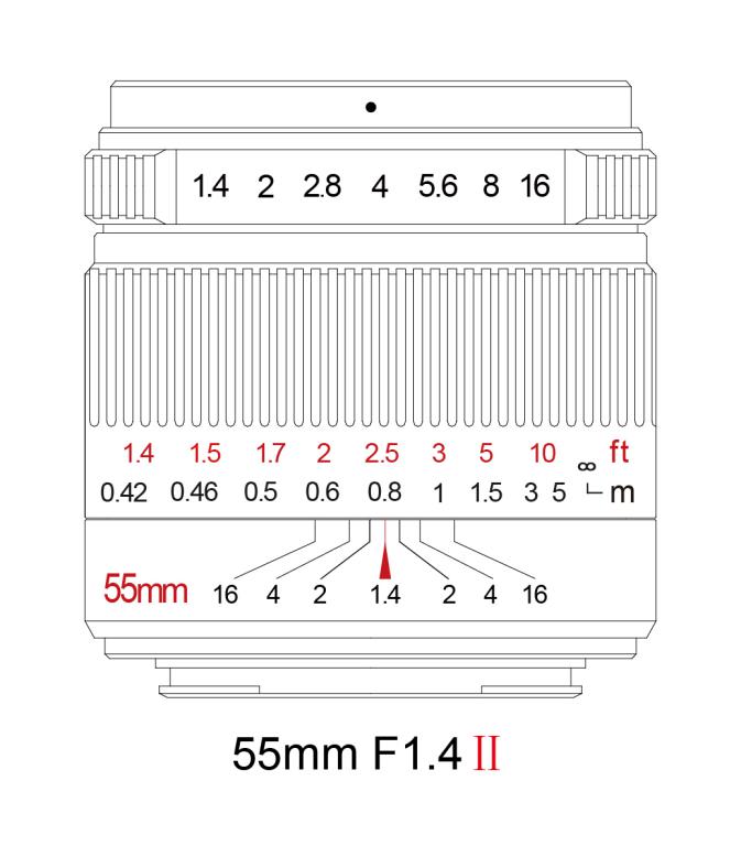  7Artisans 55mm f/1.4 II objektiv APS-C fr Micro 4/3