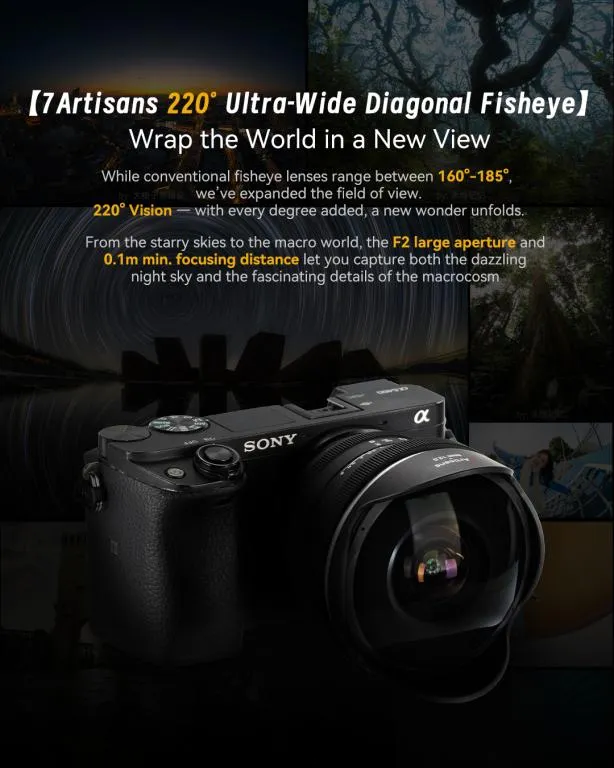  7Artisans 6mm f/2.0 – extremt fisheye-objektiv för Sony E (APS-C) från Kamda – snabb leverans och trygg e-handel