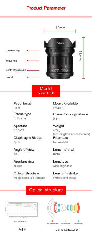  7Artisans 9mm f/5.6 objektiv fr Canon EOS RF Fullformat