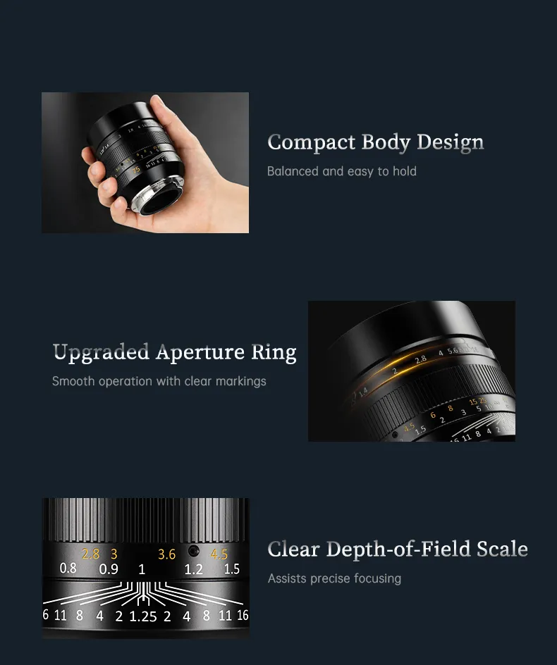  7Artisans 75mm f/1,25 II för Leica M från Kamda – snabb leverans och trygg e-handel