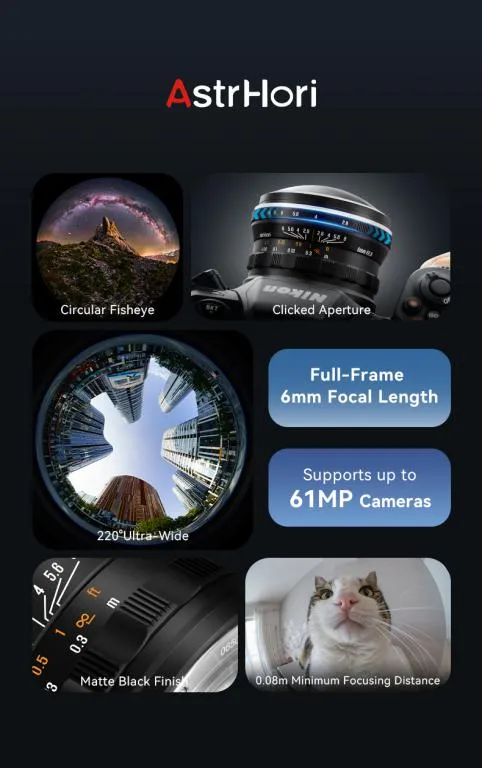  AstrHori 6mm f/2,8 Fisheye för Nikon Z (Fullformat, cirkulär bild) från Kamda – snabb leverans och trygg e-handel