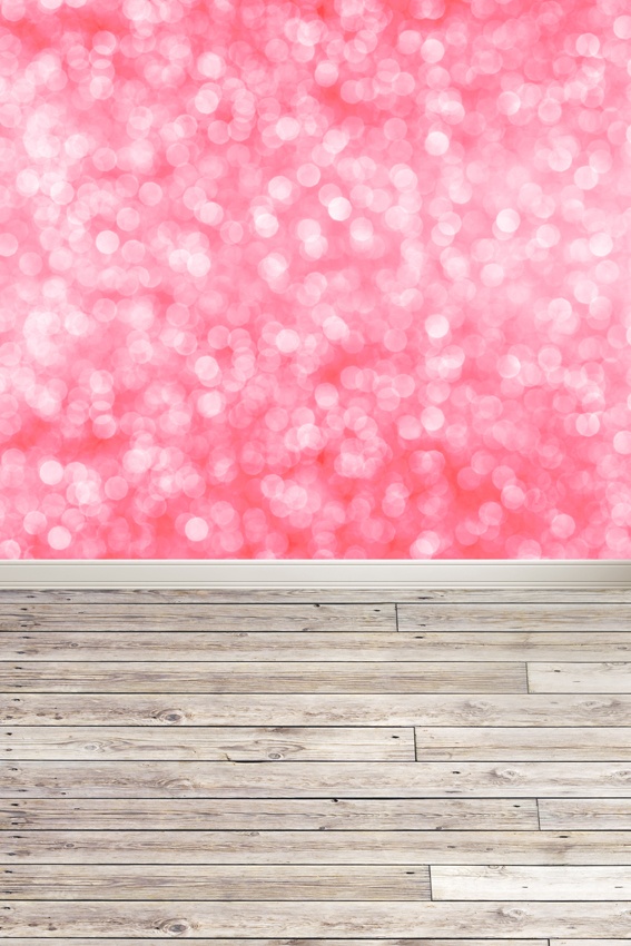 Vinylbakgrund 1.5x2.2m - Trägolv & Bokeh Rosa