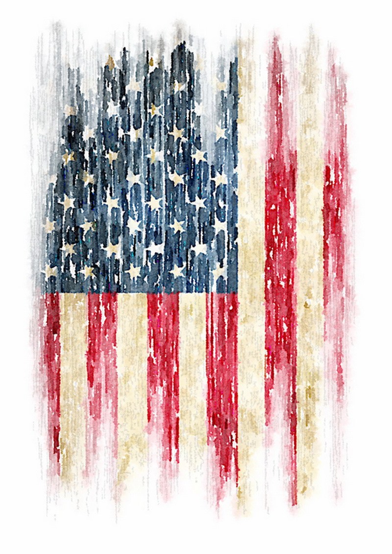  Vinylbakgrund 1.5x2.2m - Amerikanska flaggan retro
