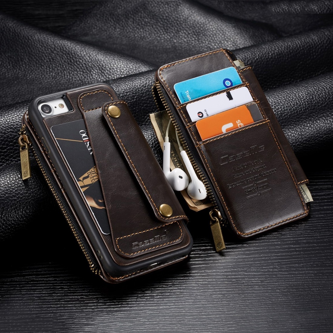 CaseMe Fodral 3 i 1 för iPhone 7/8 - Flipfodral, plånbok och skal