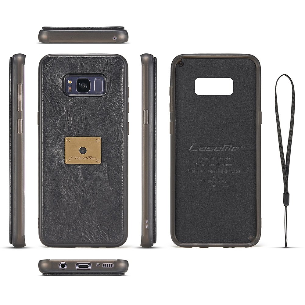 CaseMe för Galaxy S8 - (3 i 1) Flipfodral, plånbok & magnetskal