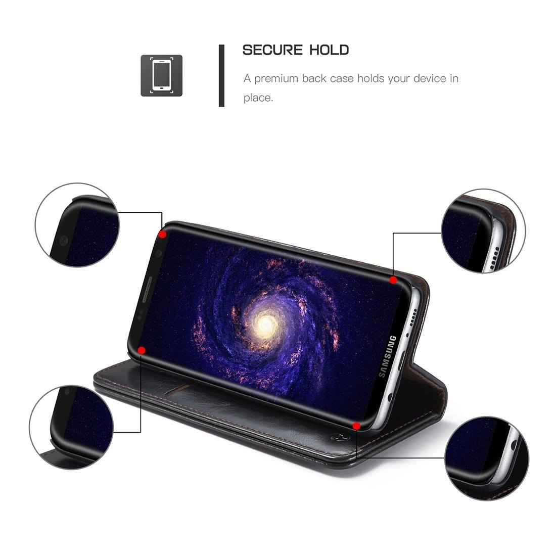 Caseme för Galaxy S8 - Flipfodral med kortplats