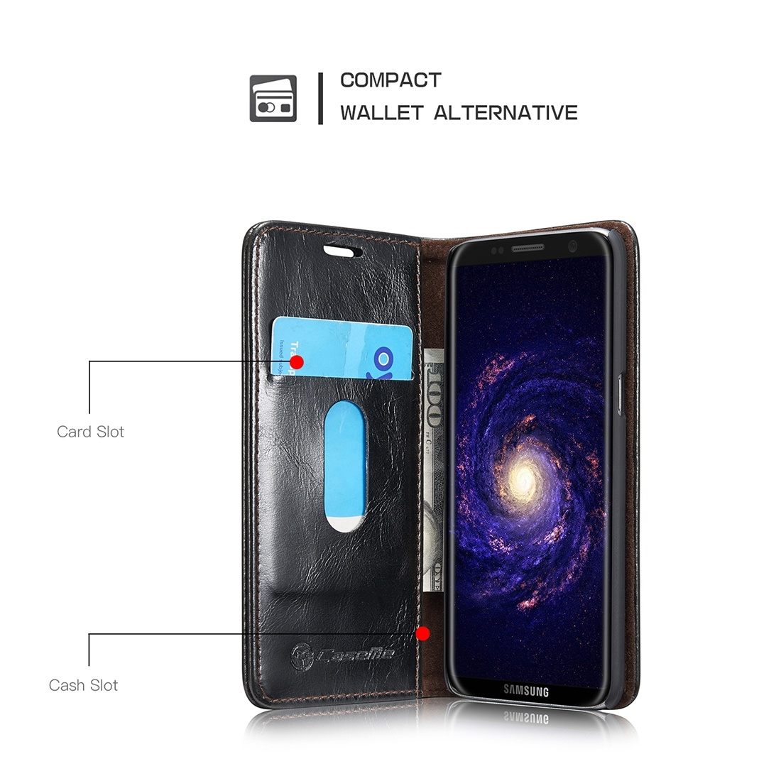 Caseme för Galaxy S8 - Flipfodral med kortplats
