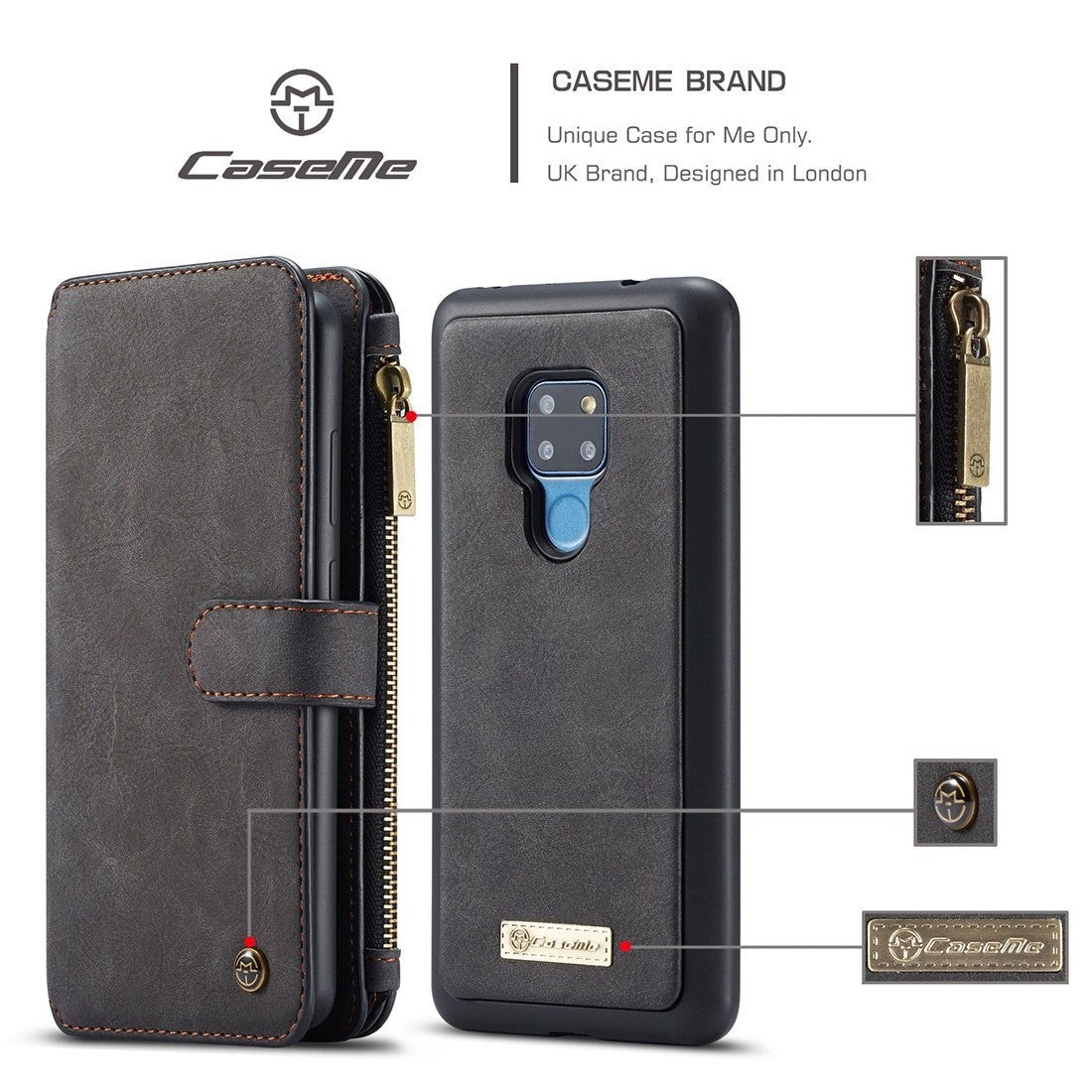 Plånboksfodral med magnetskal för Huawei Mate 20 - CaseMe