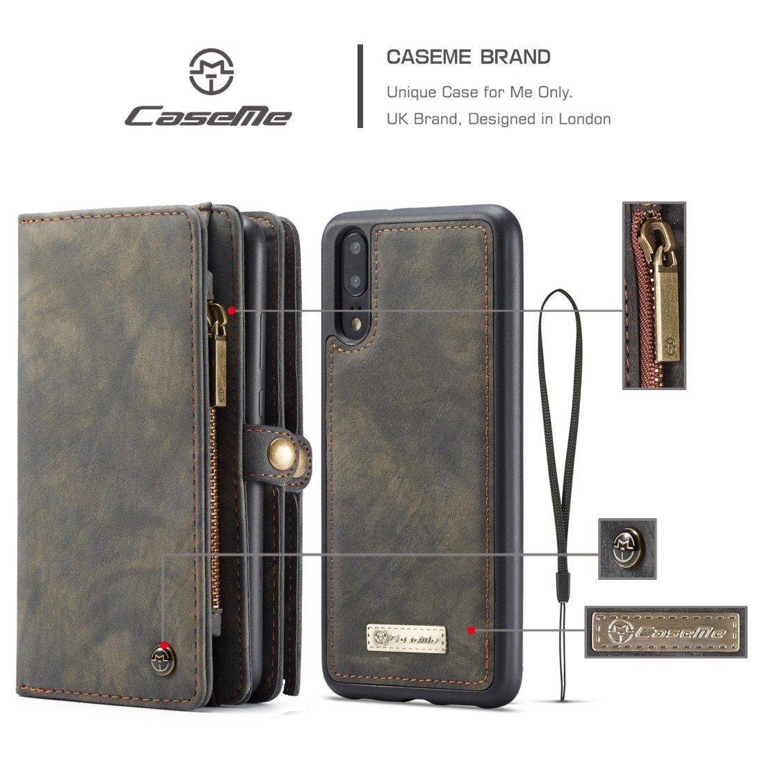CaseMe för Huawei P20 Pro - Plånboksfodral med magnetskal