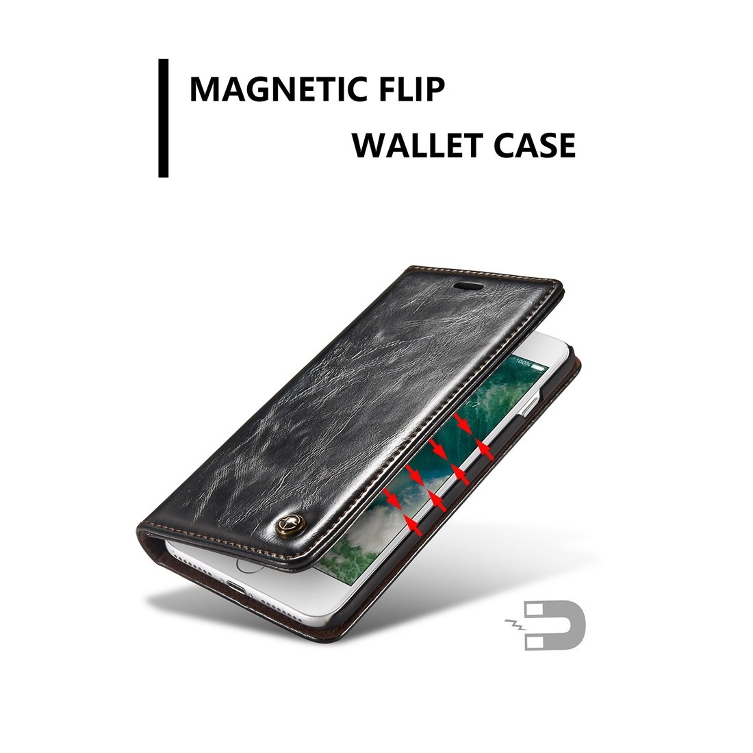 Caseme för iPhone 7 Plus/8 Plus - Flipfodral med kortplats