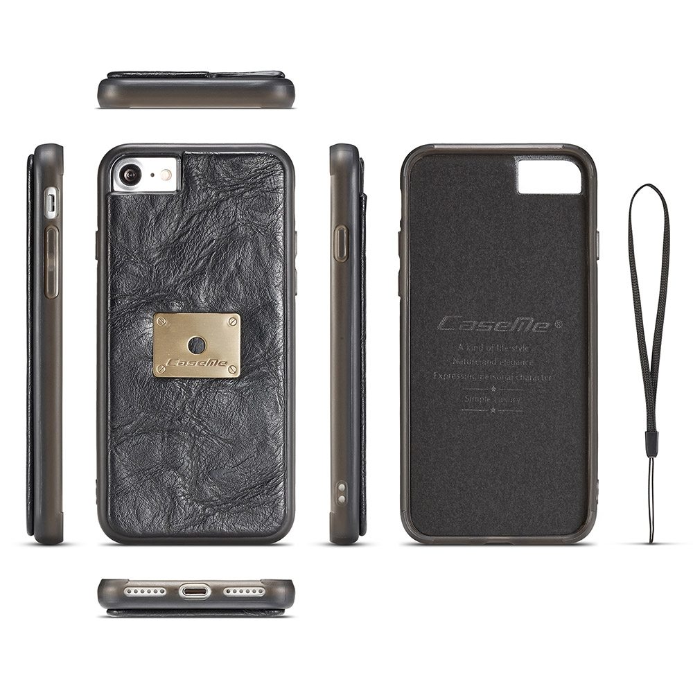 CaseMe för iPhone 7/8 - (3 i 1) Flipfodral, plånbok & magnetskal