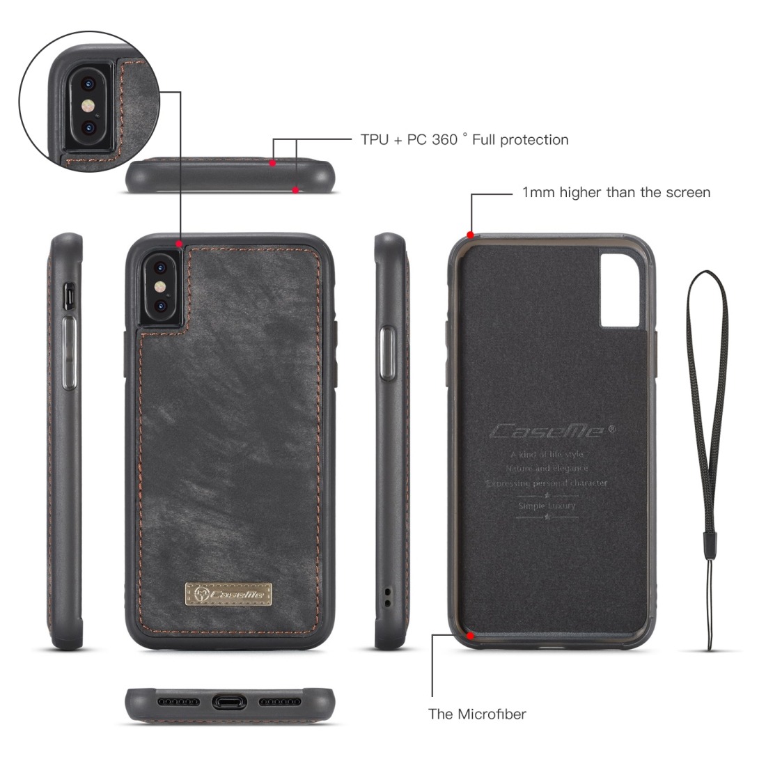 CaseMe för iPhone XS Max - Plånboksfodral med magnetskal