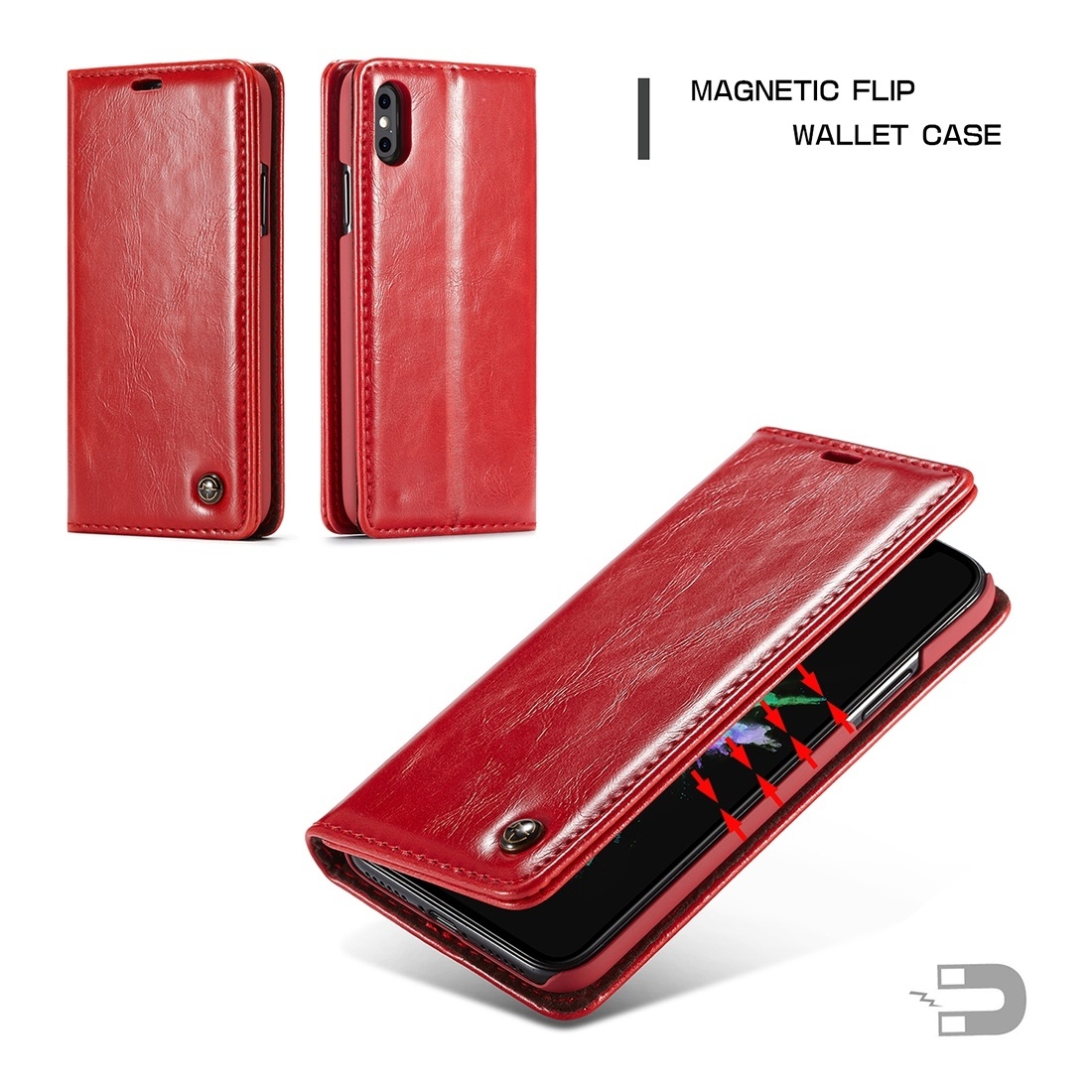 Caseme för iPhone X - Flipfodral med kortplats