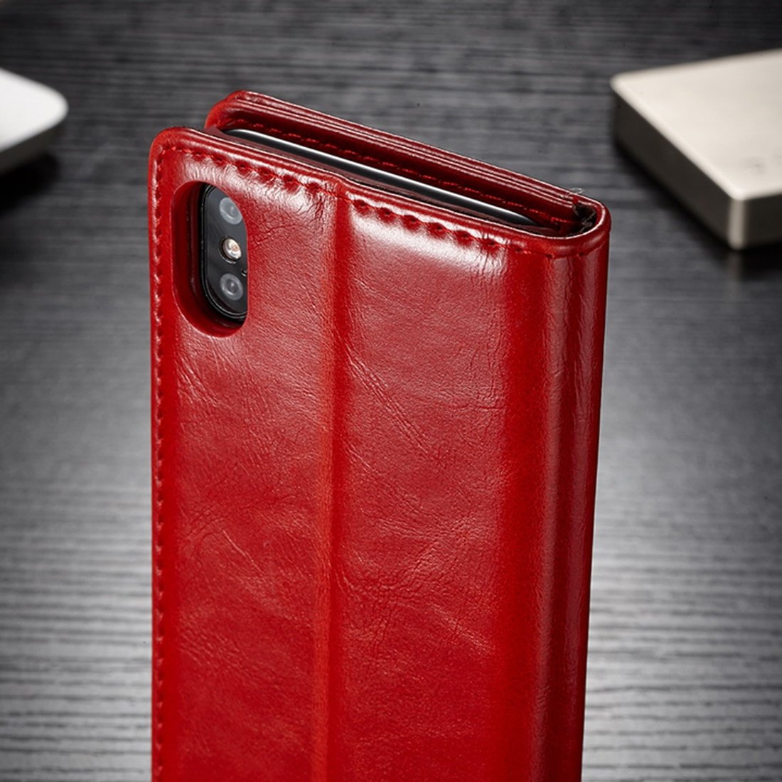 Caseme för iPhone X - Flipfodral med kortplats