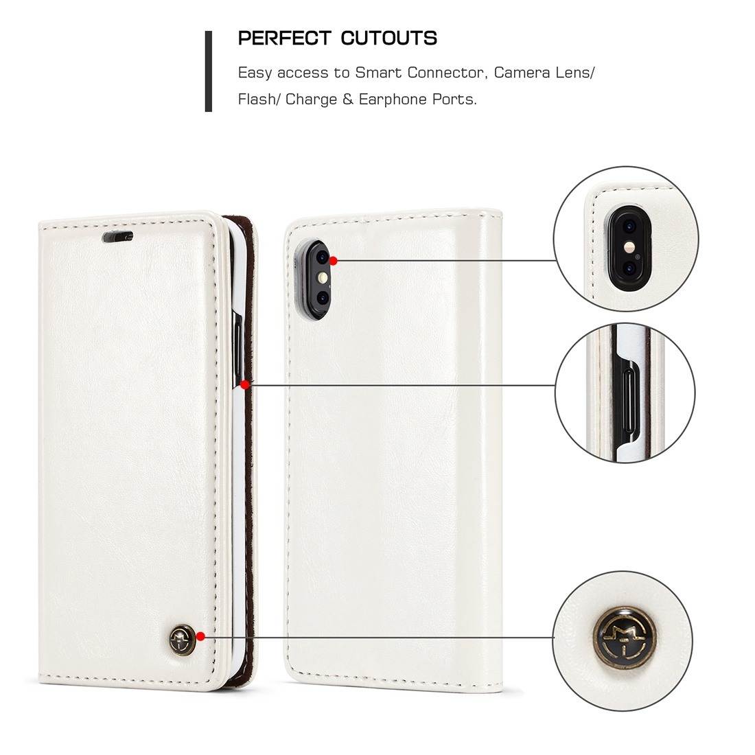 Caseme för iPhone X - Flipfodral med kortplats