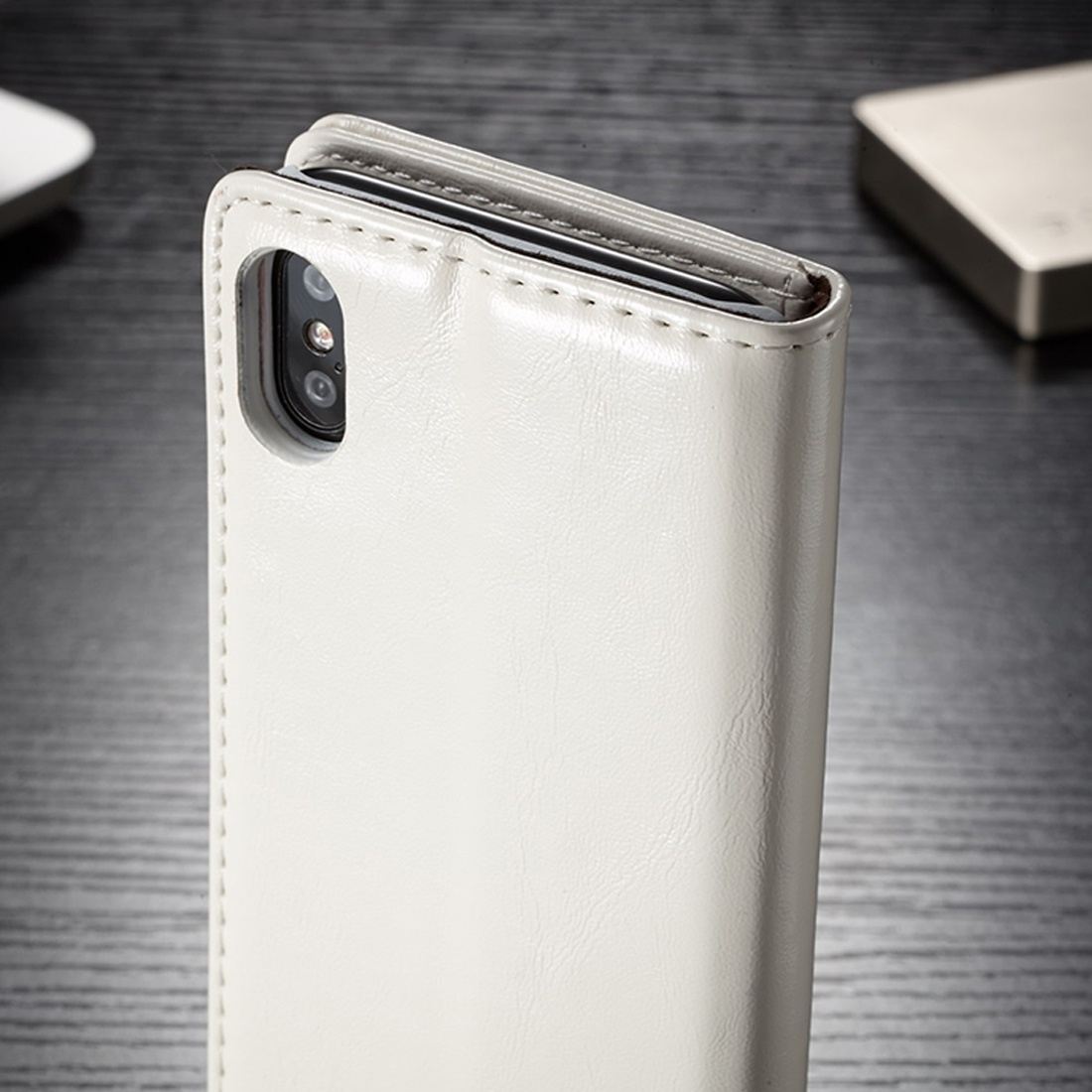 Caseme för iPhone X - Flipfodral med kortplats