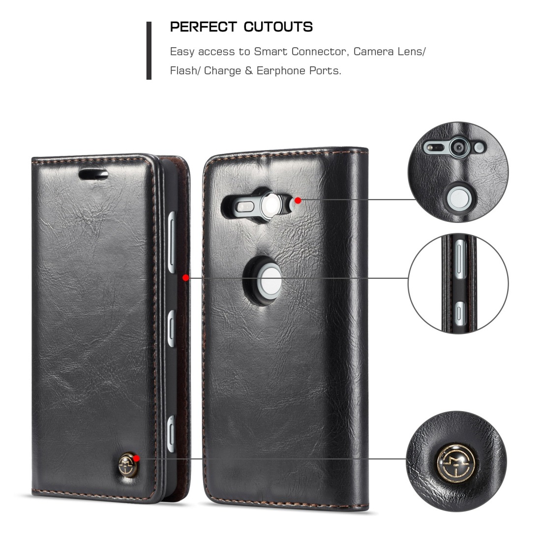 Caseme för Sony Xperia XZ2 Compact - Flipfodral med kortplats
