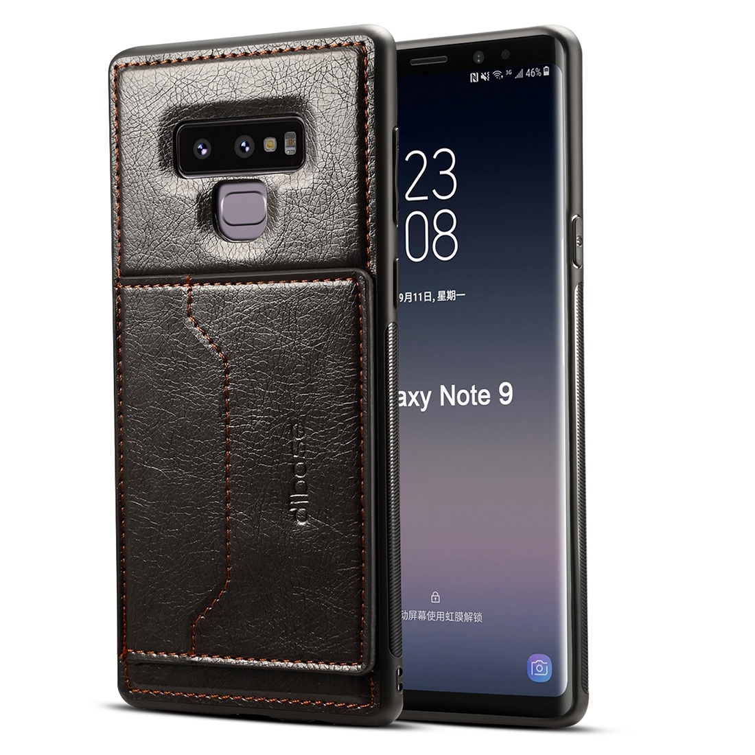 Dibase för Galaxy Note 9 - Skal med kortplats för PU-läder