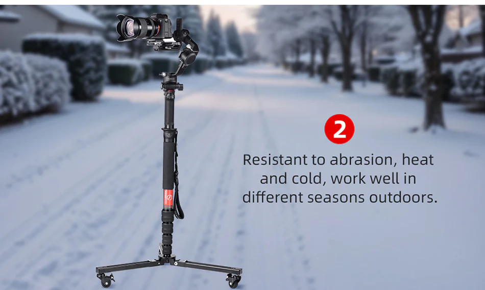 Sunwayfoto T1A20R Dolly – Hjulförsedd plattform för Monopod, 50 kg kapacitet