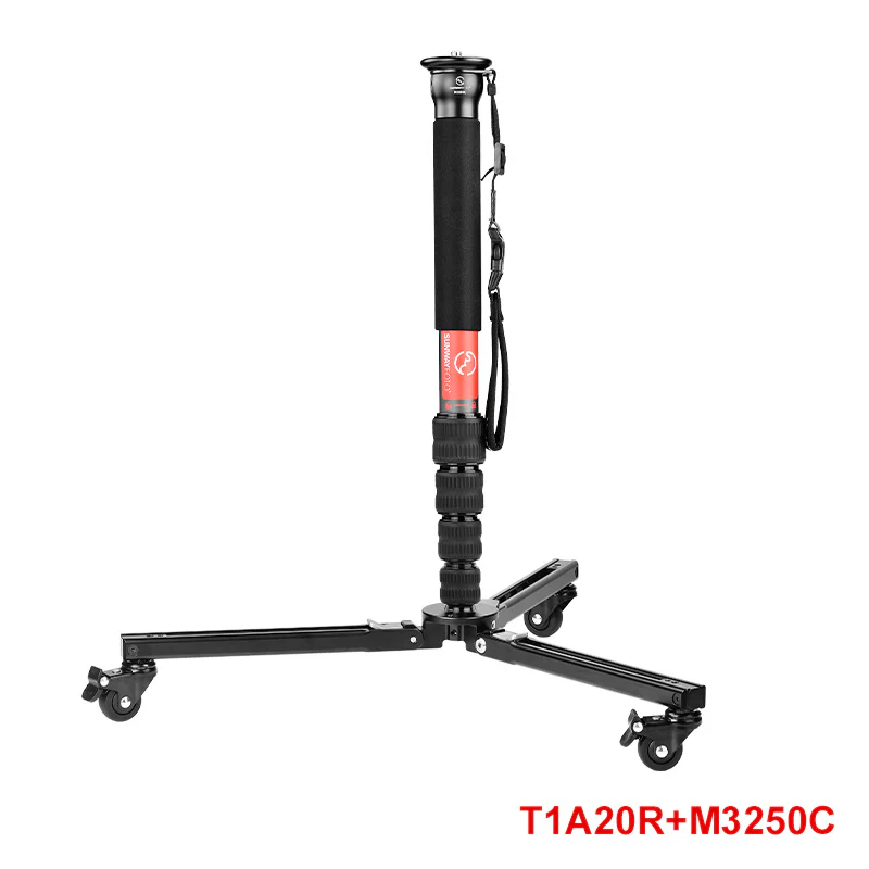 Sunwayfoto T1A20R Dolly – Hjulförsedd plattform för Monopod, 50 kg kapacitet