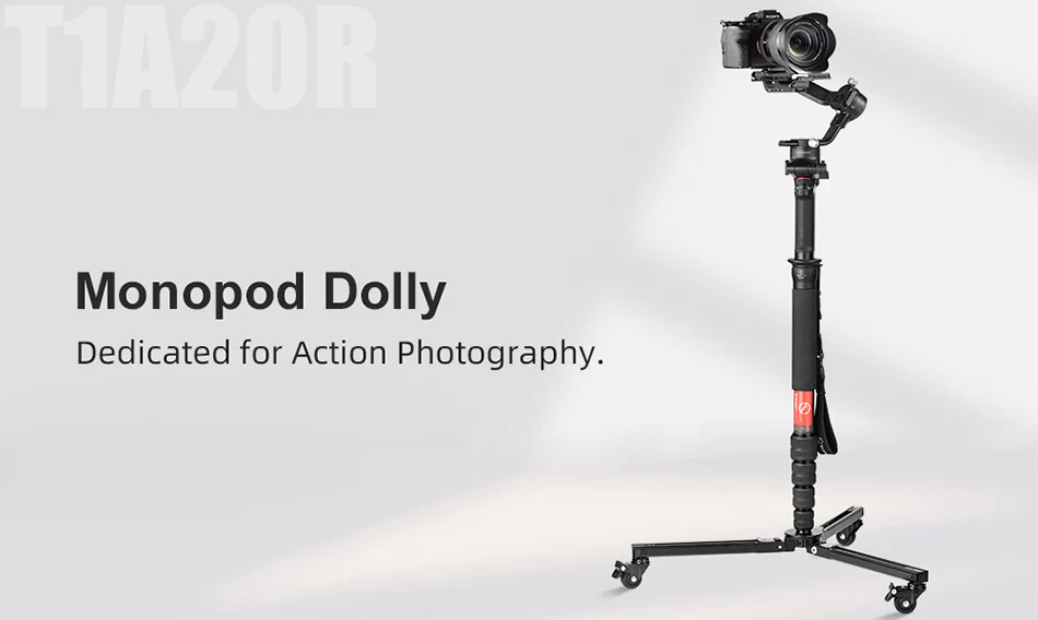 Sunwayfoto T1A20R Dolly – Hjulförsedd plattform för Monopod, 50 kg kapacitet