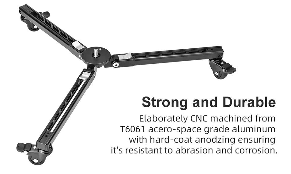 Sunwayfoto T1A20R Dolly – Hjulförsedd plattform för Monopod, 50 kg kapacitet