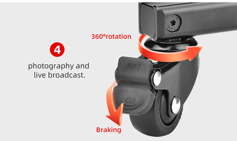 Sunwayfoto T1A20R Dolly – Hjulförsedd plattform för Monopod, 50 kg kapacitet