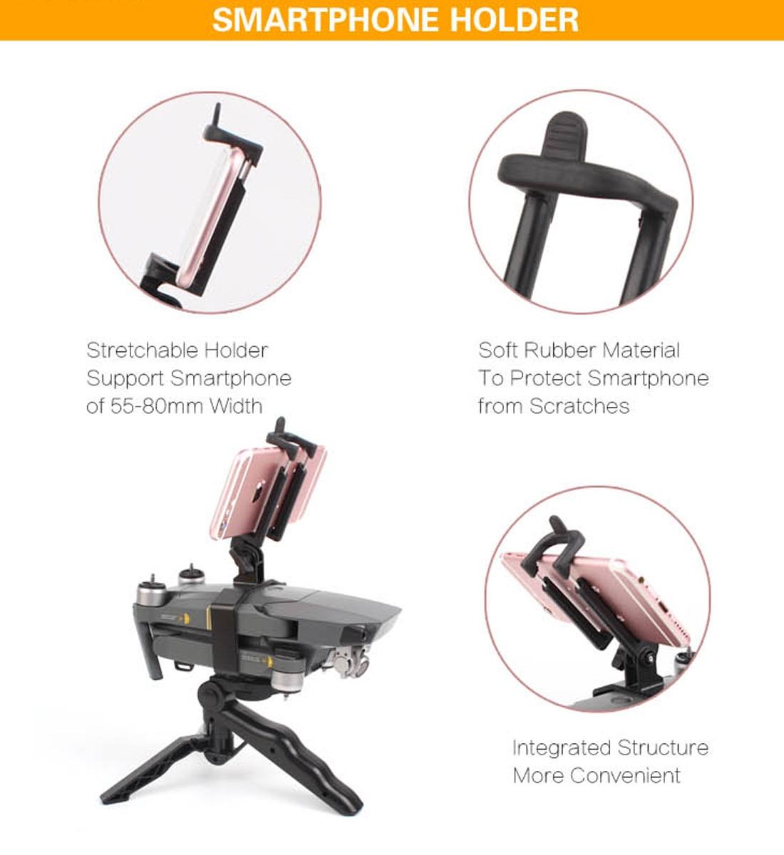 Stativ för fotografering med tabletthållare för DJI Mavic Pro (Svart)