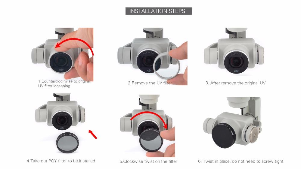 PGYTECH MRC-filter (6 i 1) kit för DJI PHANTOM 4 PRO