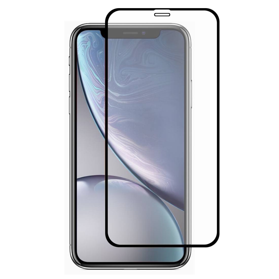 Enkay Heltäckande 2,5D Displayskydd 9H för iPhone XR- Svart ram