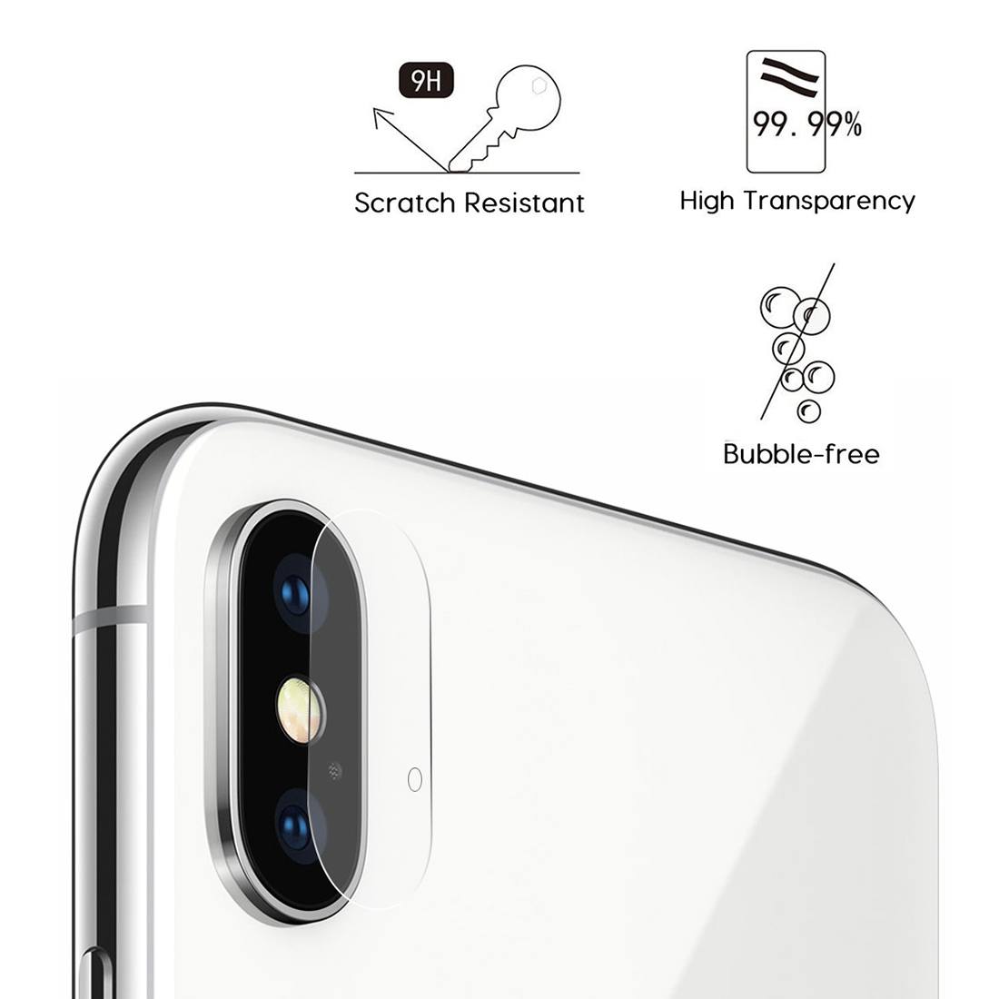 Enkay 2.15D Linsskydd 9H för iPhone X/XS bakre Kameralins