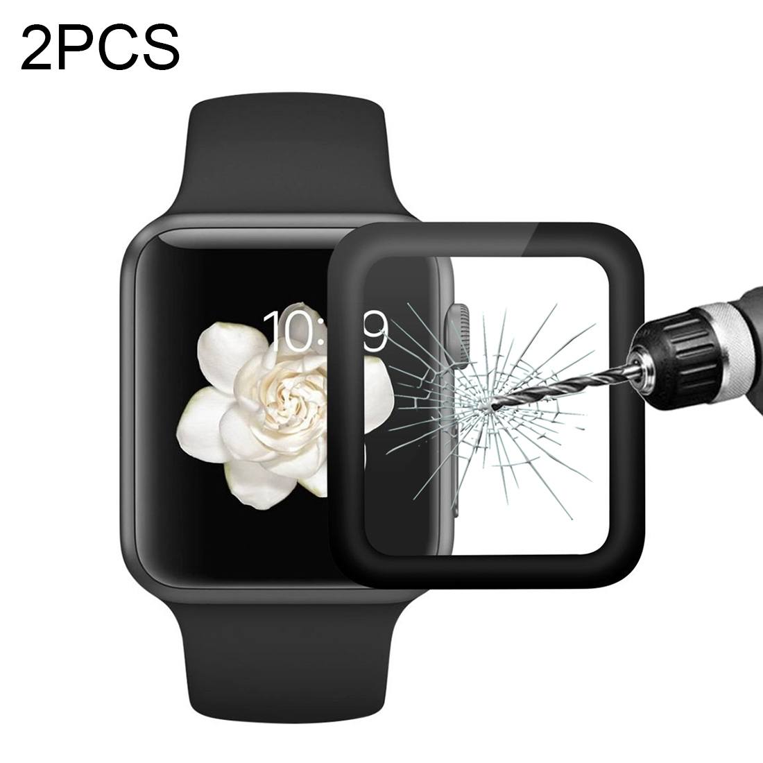 Enkay 3D Displayskydd 2st för Apple Watch - Av härdat glas 9H