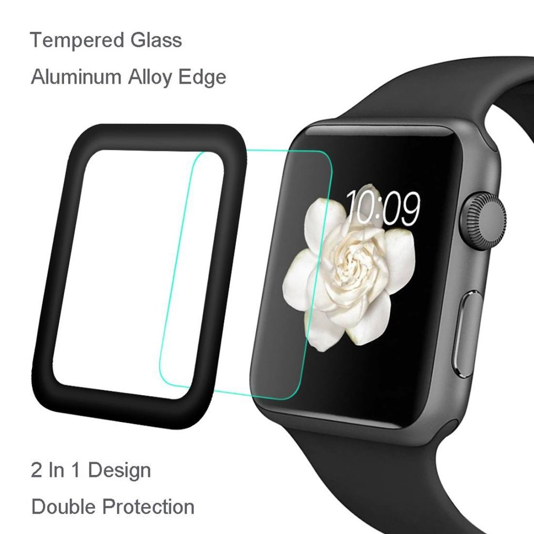 Enkay 3D Displayskydd 2st för Apple Watch - Av härdat glas 9H