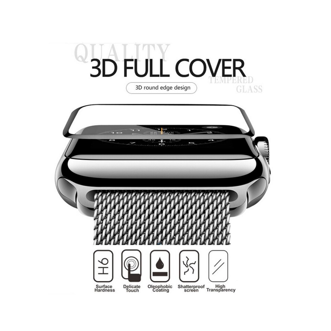 Enkay 3D Displayskydd 2st för Apple Watch - Av härdat glas 9H