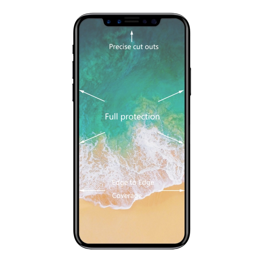 Enkay Heltäckande 3D Displayskydd 9H för iPhone X - Svart ram