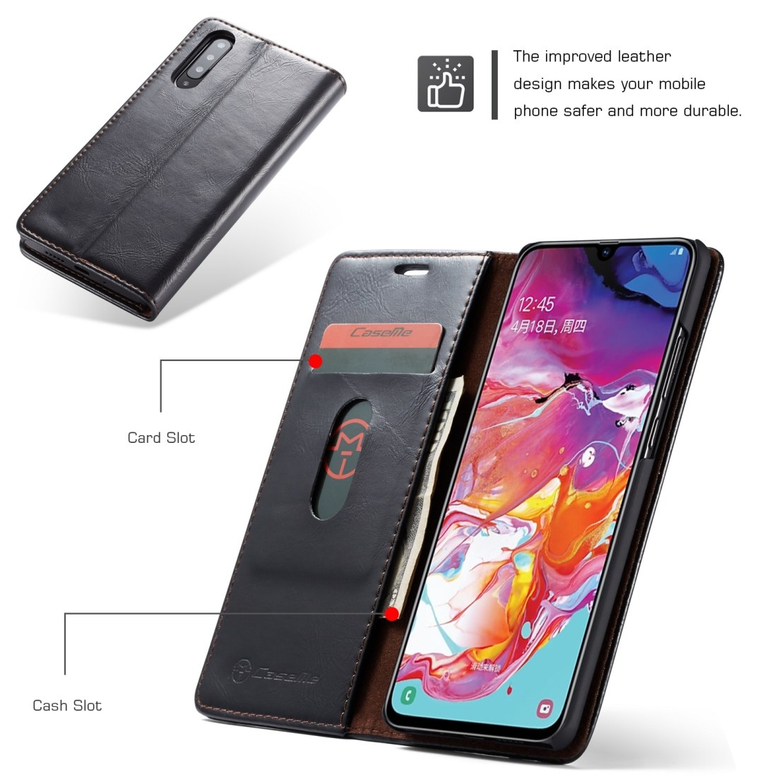 Flipfodral med kortplats för Galaxy A70 - CaseMe
