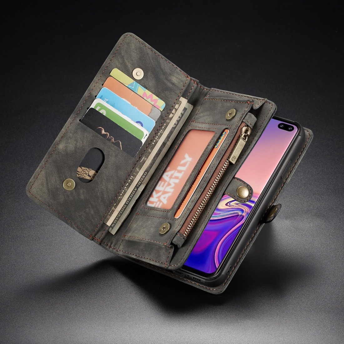 CaseMe för Galaxy S10 Plus - Plånboksfodral med magnetskal