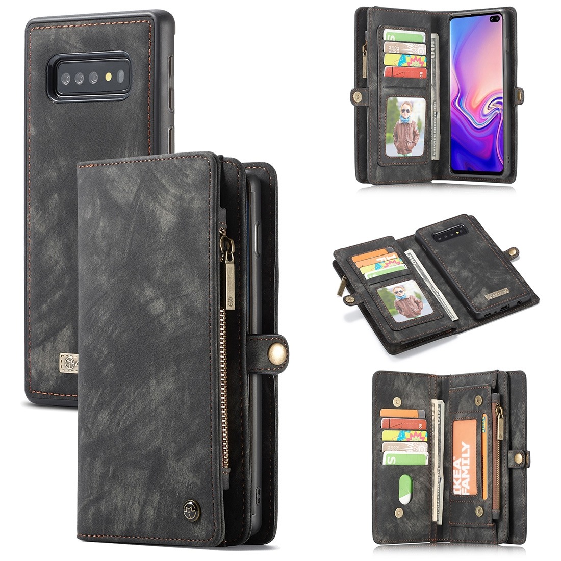 CaseMe för Galaxy S10 Plus - Plånboksfodral med magnetskal