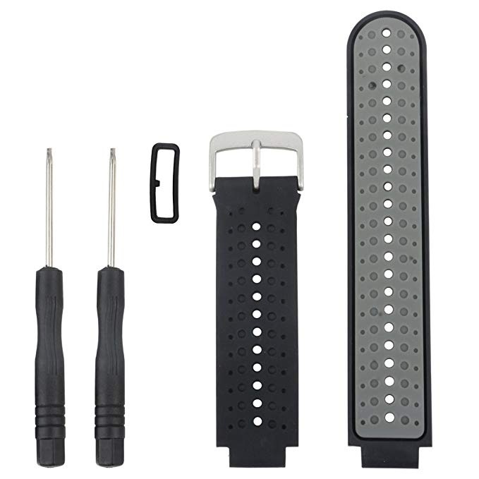 Armband Svart & Grå för Garmin Forerunner 230/ 235/ 620/ 630/ 735XT silikon
