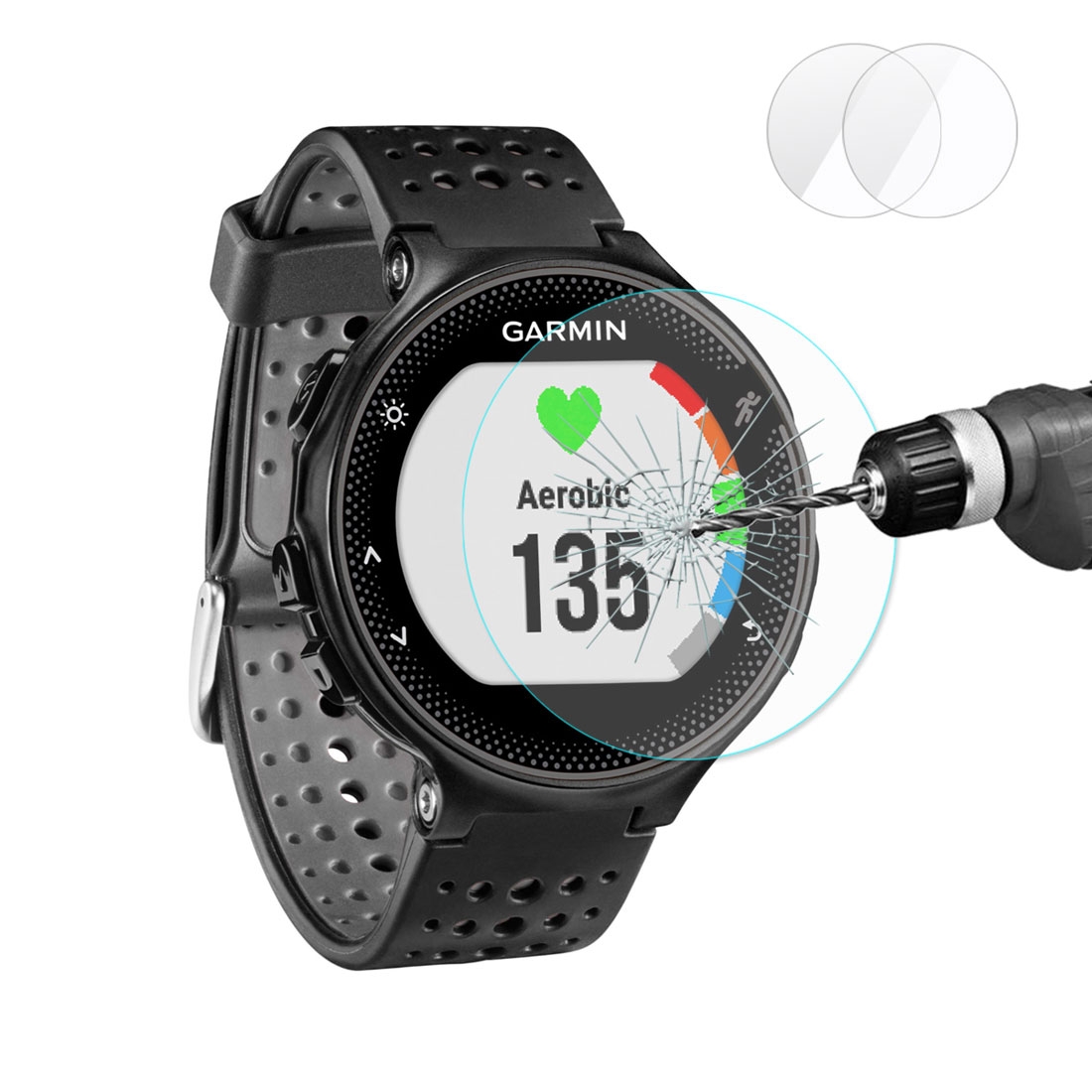 Enkay 2.15D Displayskydd för Garmin Forerunner 235 - Av härdat glas 9H