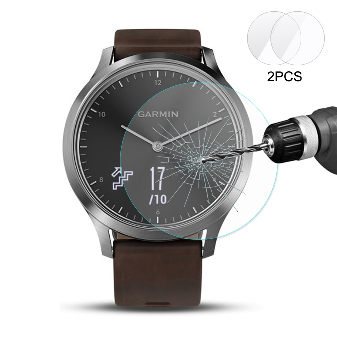 Enkay 2.15D Displayskydd för Garmin Vivomove HR - Av härdat glas 9H