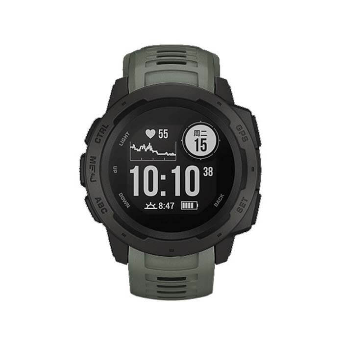 Silikonarmband Armegrön för Garmin Instinct 22mm