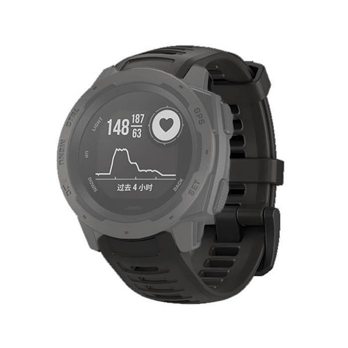 Silikonarmband Svart för Garmin Instinct 22mm