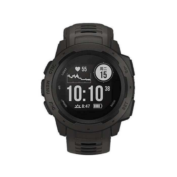 Silikonarmband Svart för Garmin Instinct 22mm