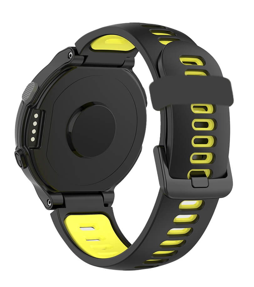 Silikonarmband Svart & Gul för Garmin Forerunner 230/ 235/ 620/ 630/ 735XT