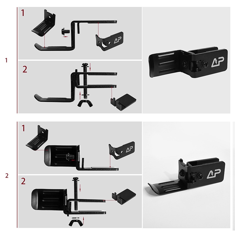 Universal Hörlurs & Headset hållare i Aluminium med skruvfäste