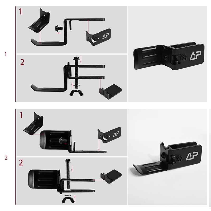  Universal Hrlurs & Headset hllare i Aluminium med skruvfste