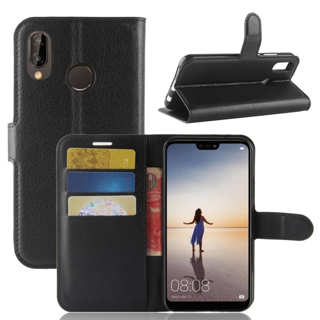 Plånboksfodral för Huawei P20 Lite PU-läder