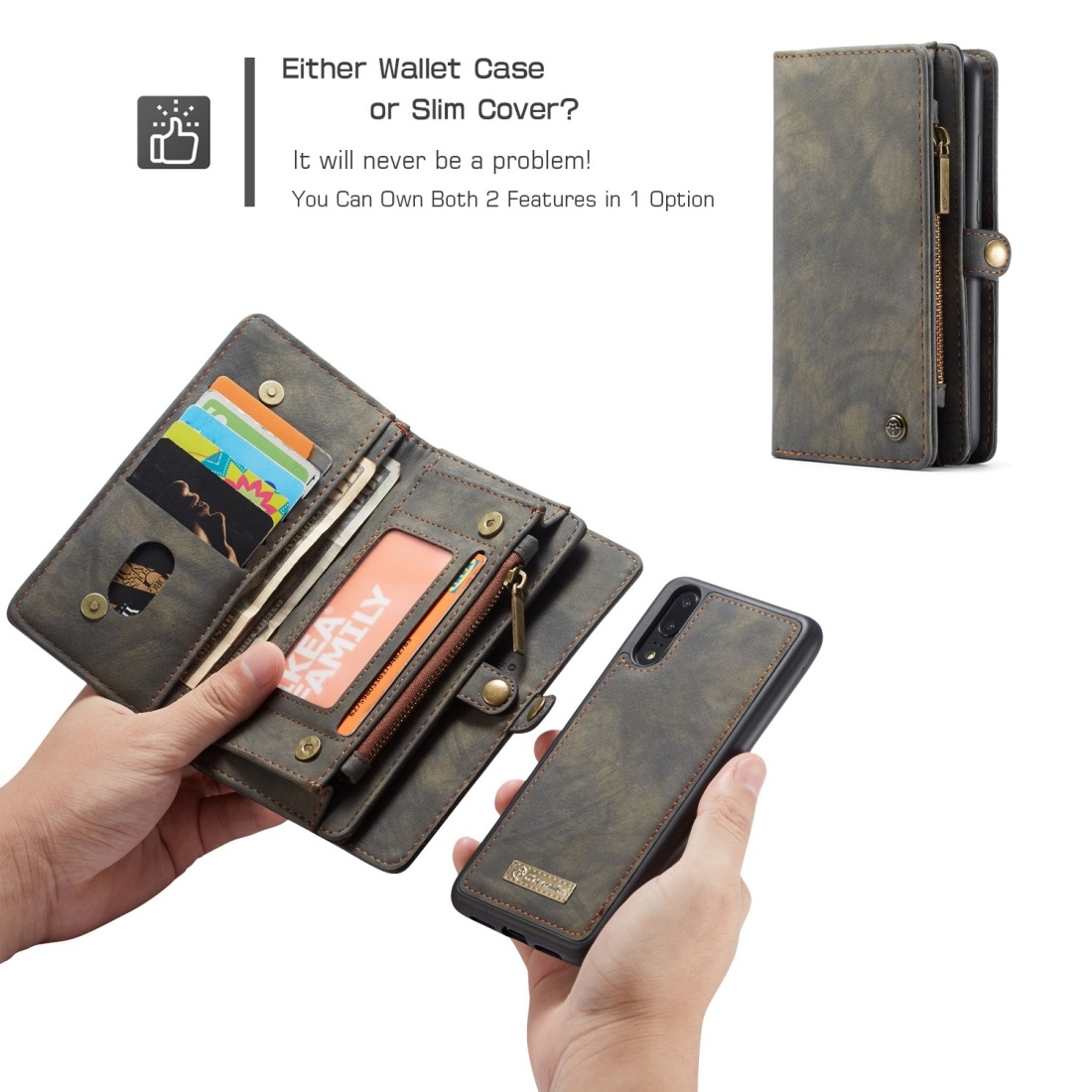CaseMe för Huawei P20 - Plånboksfodral med magnetskal