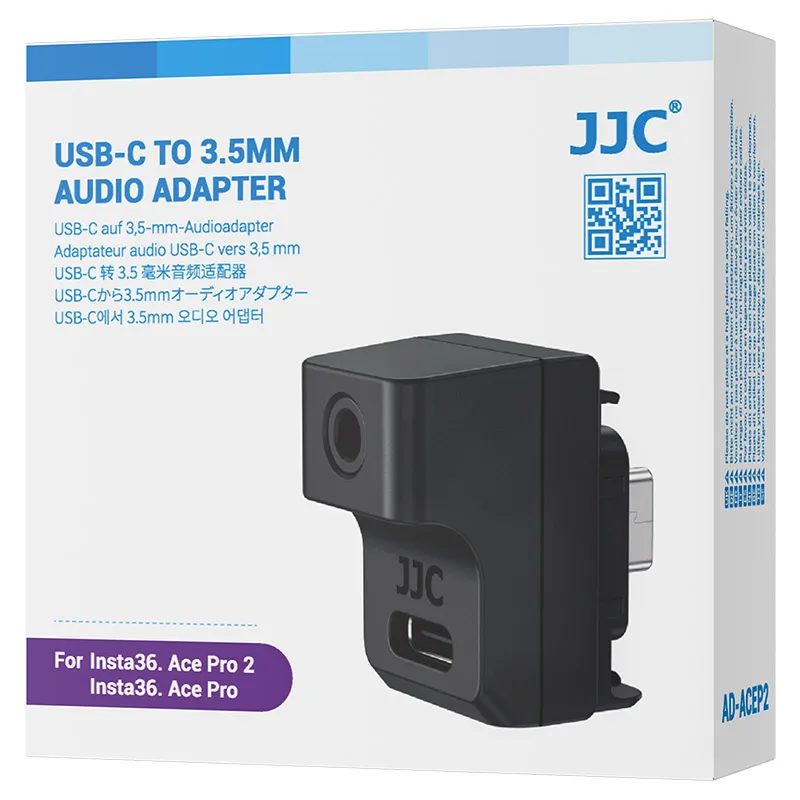  JJC AD-ACEP2 Mikrofonadapter för Insta360 Ace Pro och Ace Pro2 från Kamda – snabb leverans och trygg e-handel